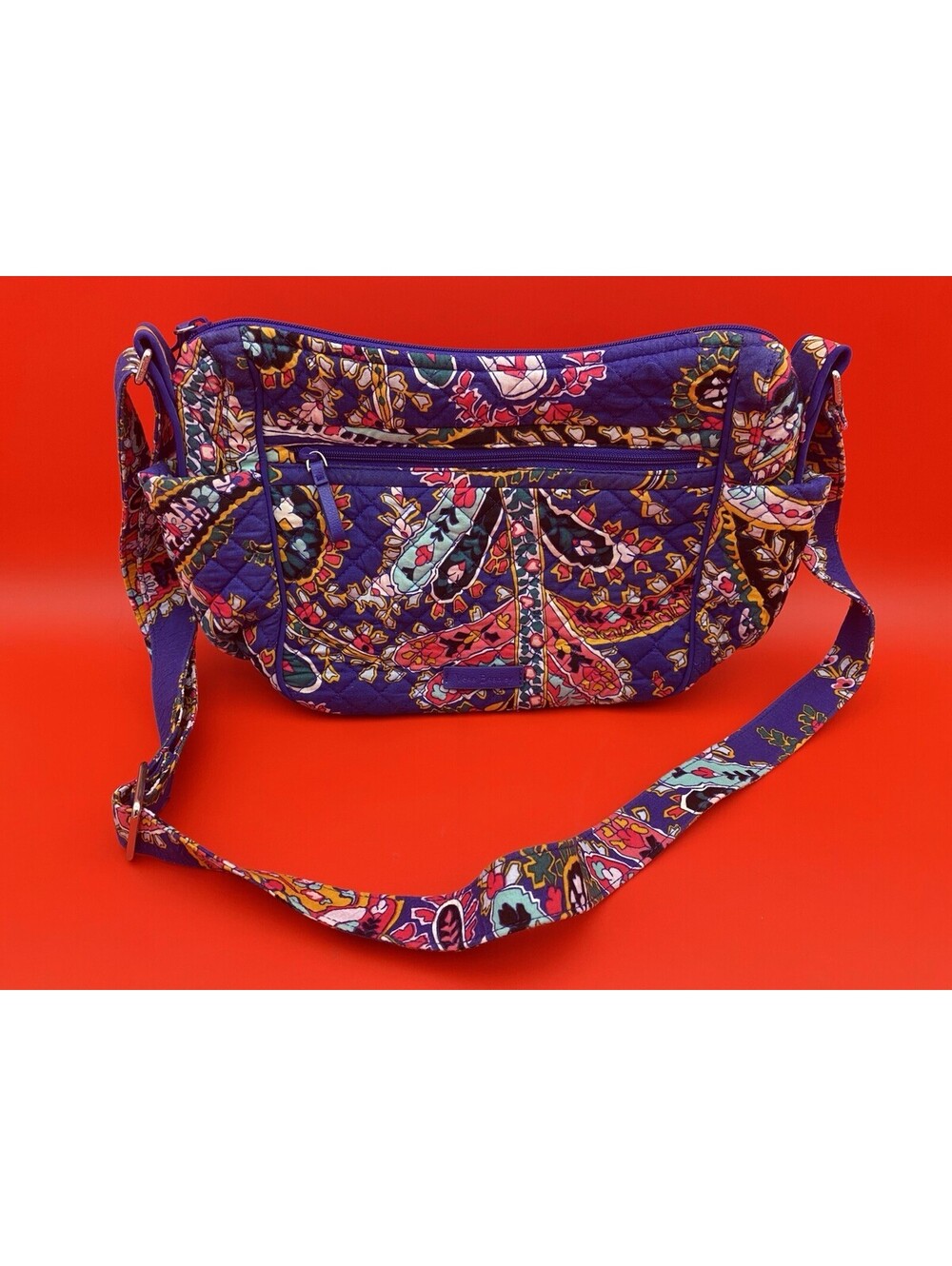 Vera Bradley Women's Violet Quilted Romantic Paisley Pattern Crossbody Handbag